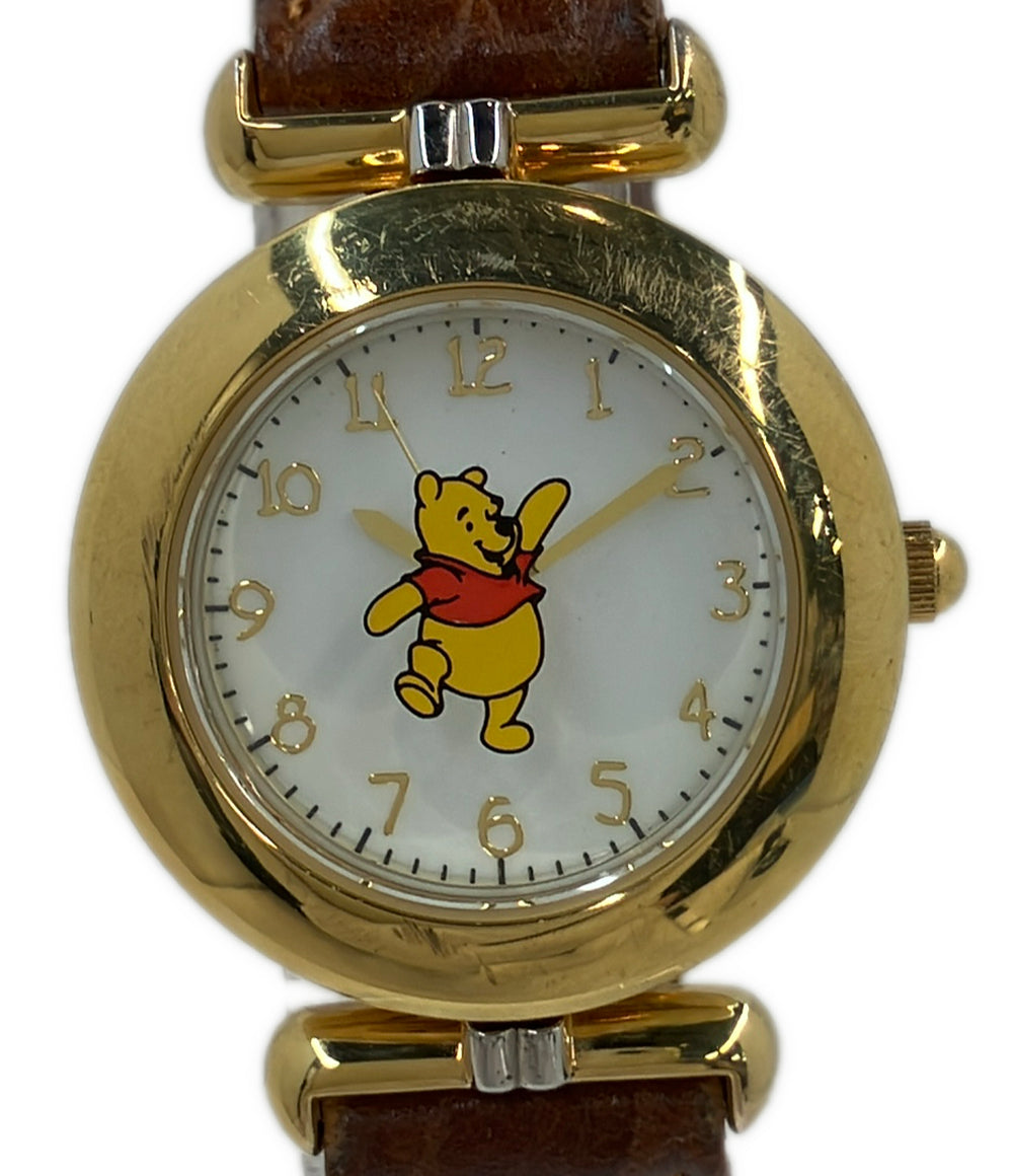 Disney 腕時計 Winnie Poohくまのプーさん クオーツ ホワイト レディース ディズニー
