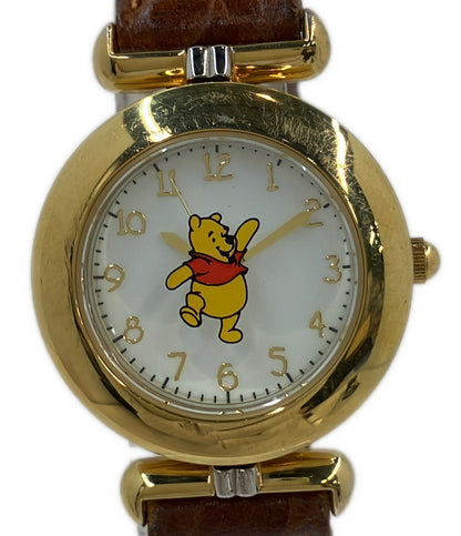 Disney 腕時計 Winnie Poohくまのプーさん クオーツ ホワイト レディース ディズニー
