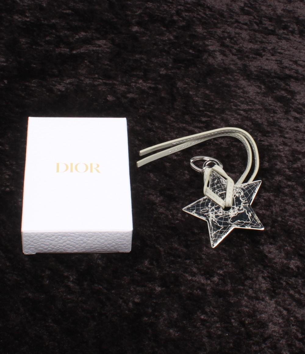 美品 Christian Dior キーリング キーホルダー スターモチーフ 地図柄 レディース クリスチャンディオール