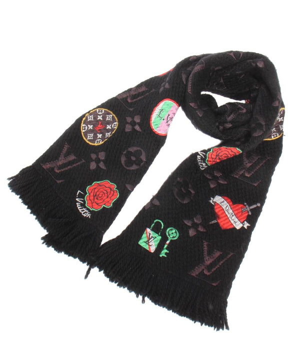 ルイヴィトン エシャルプ ロゴマニア マフラー LVストーリーズ ノワール LOUIS VUITTON マフラー エシャルプ ロゴマニア LVストーリーズ M71060