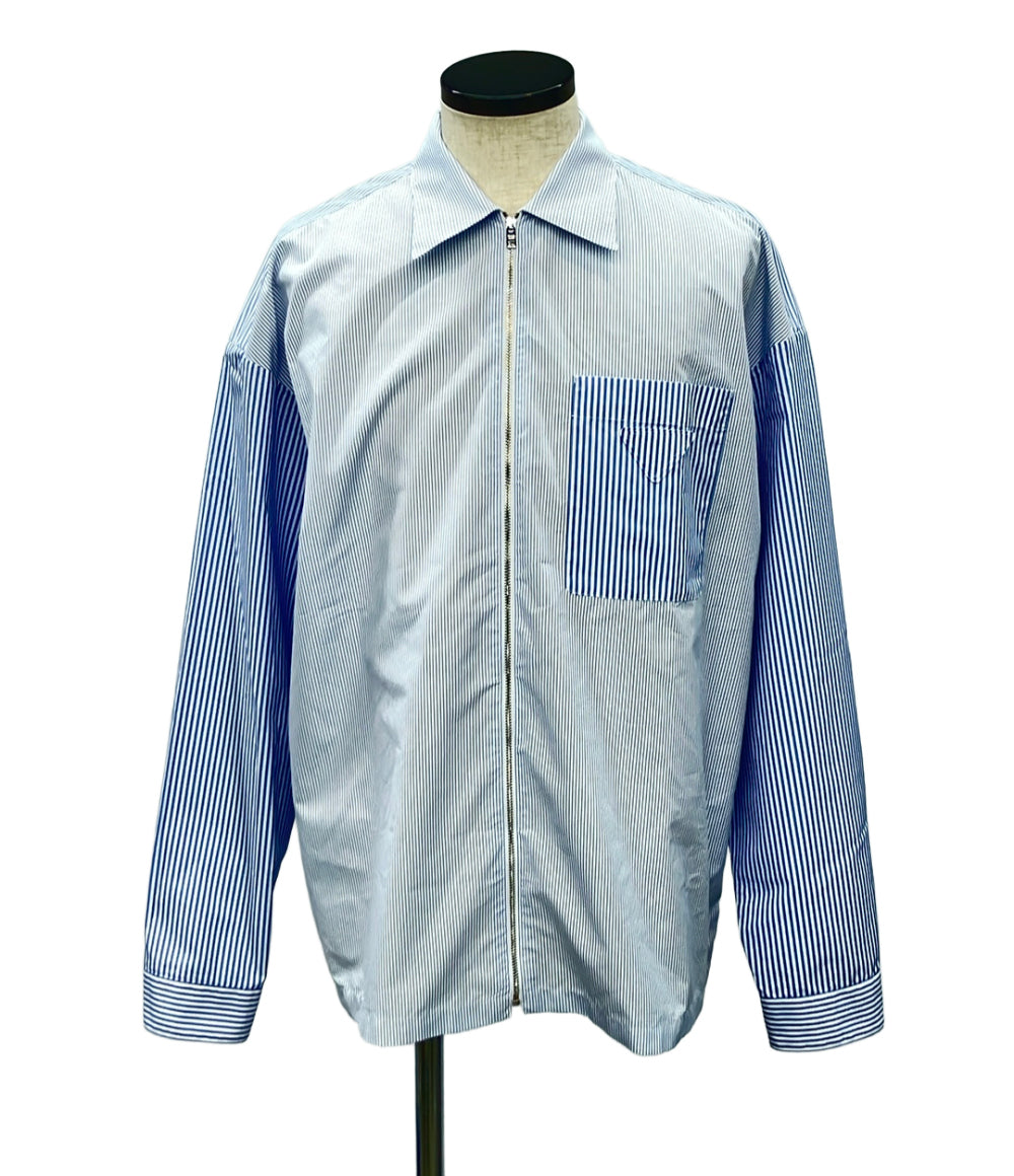 PRADA ストライプ ジップシャツ メンズ SIZE M プラダ