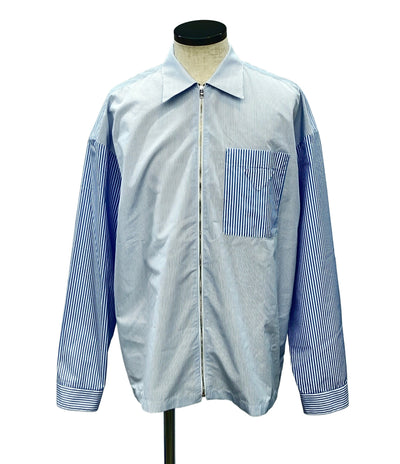 PRADA ストライプ ジップシャツ メンズ SIZE M プラダ