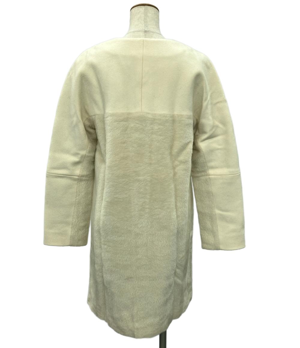 エトロ ノーカラーロングコート ウールアルパカ切り替え レディース SIZE 40 (L) ETRO