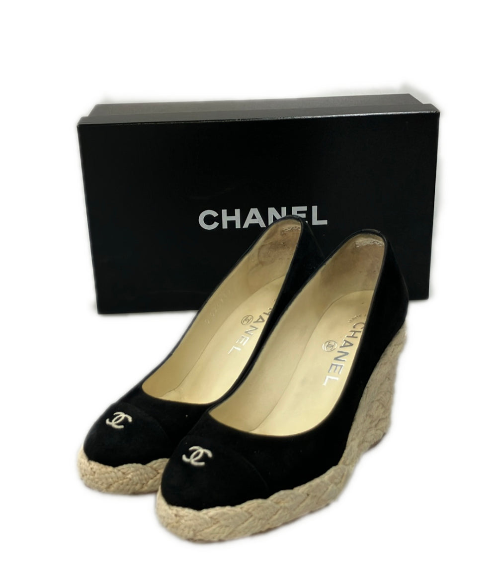CHANEL ウェッジソール エスパドリーユ パンプス レディース SIZE 35 C シャネル