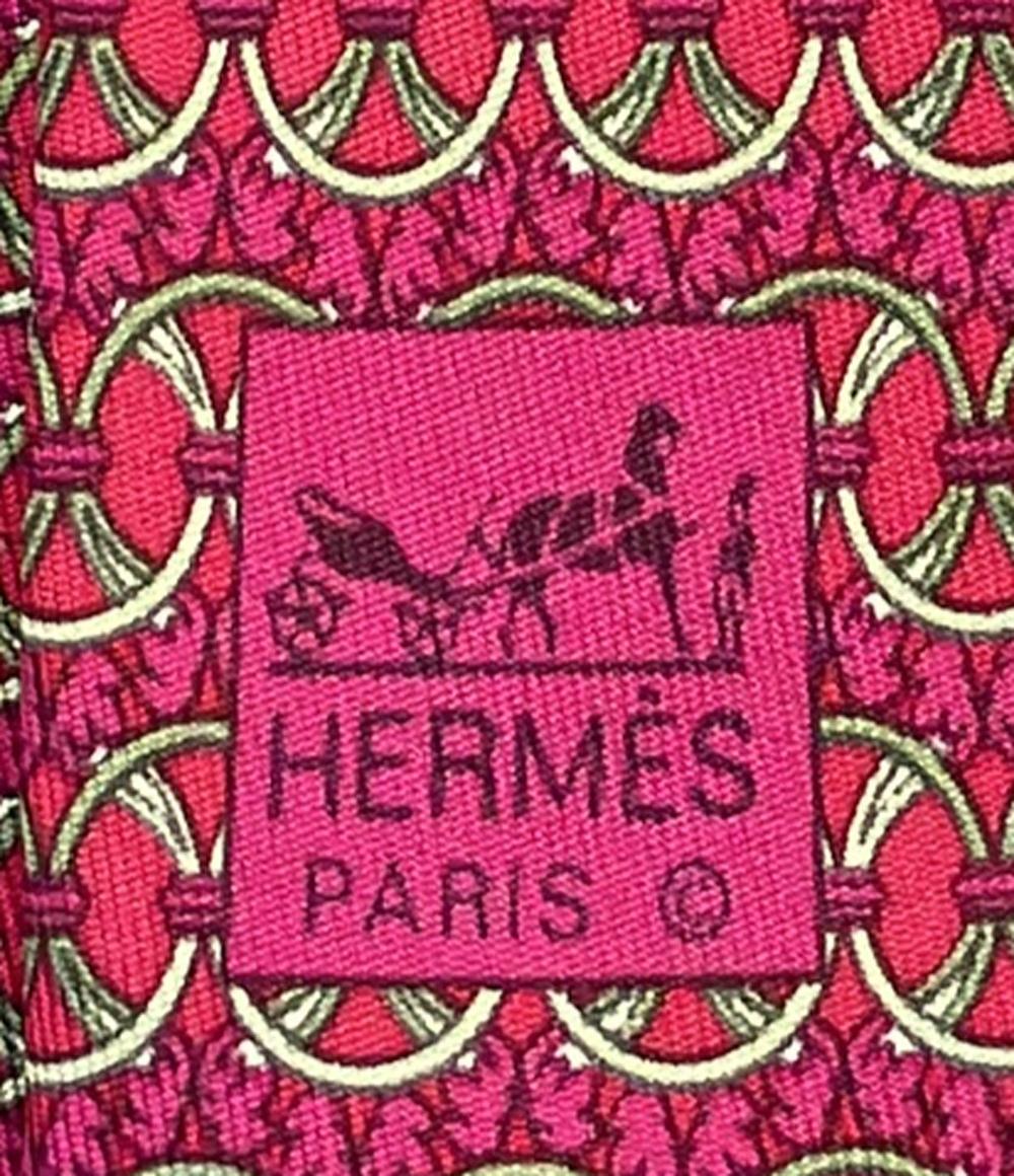 美品 HERMES ネクタイ シルク 100% 7996 EA メンズ エルメス