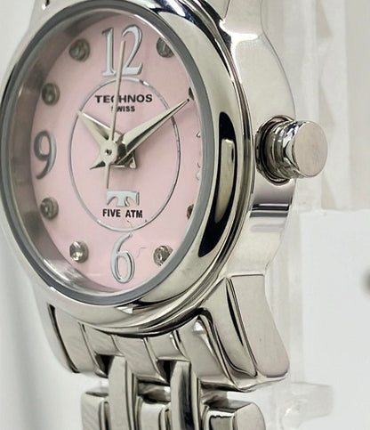 TECHNOS 腕時計 クオーツ ピンク レディース テクノス