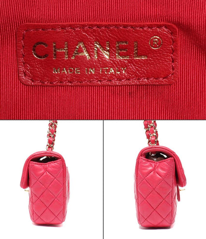 CHANEL チェーンショルダーバッグ バレンタイン限定 ダブルチェーン ゴールド金具 ココマーク チャーム付き マトラッセ25 レディース シャネル