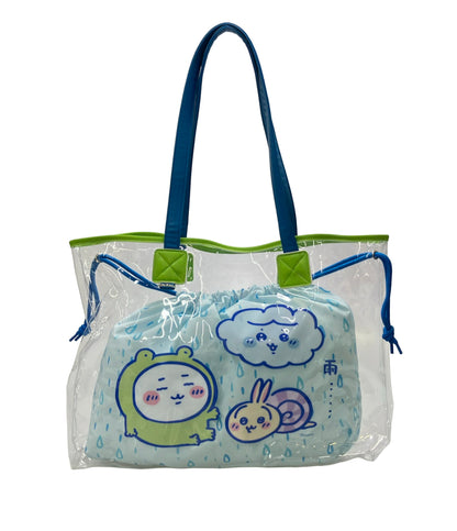 美品 トートバッグ 肩掛け ちいかわ クリアトート 雨だね レディース