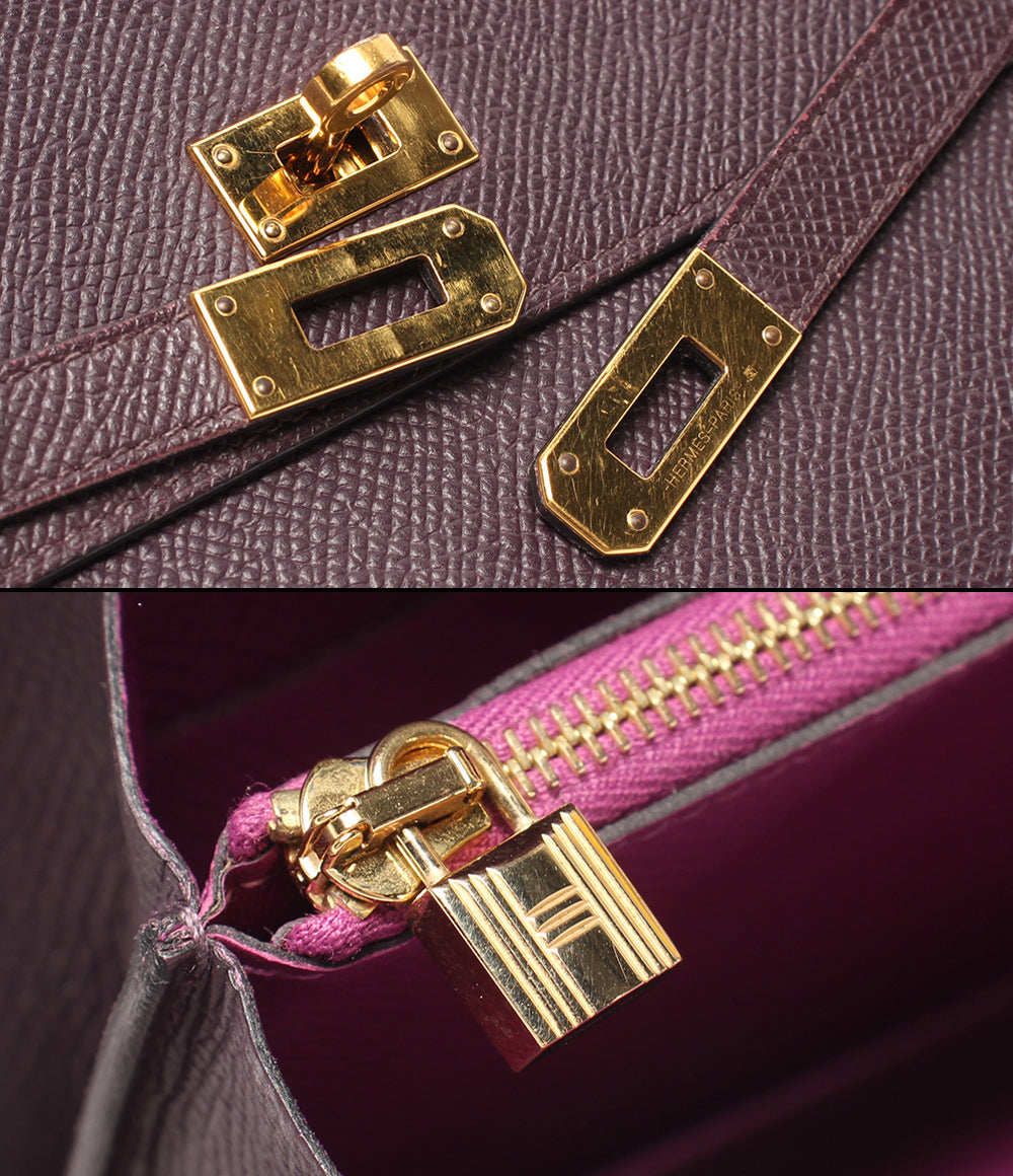 【美品】エルメス　ケリー　長財布　ゴールド金具　T刻印 HERMES 長財布 D刻印 ゴールド金具 ケリーウォレット レディース