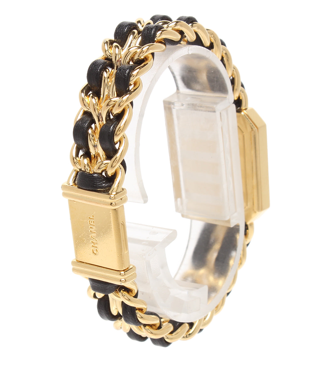 CHANEL 腕時計 プルミエール L クオーツ ブラック H0001 レディース シャネル