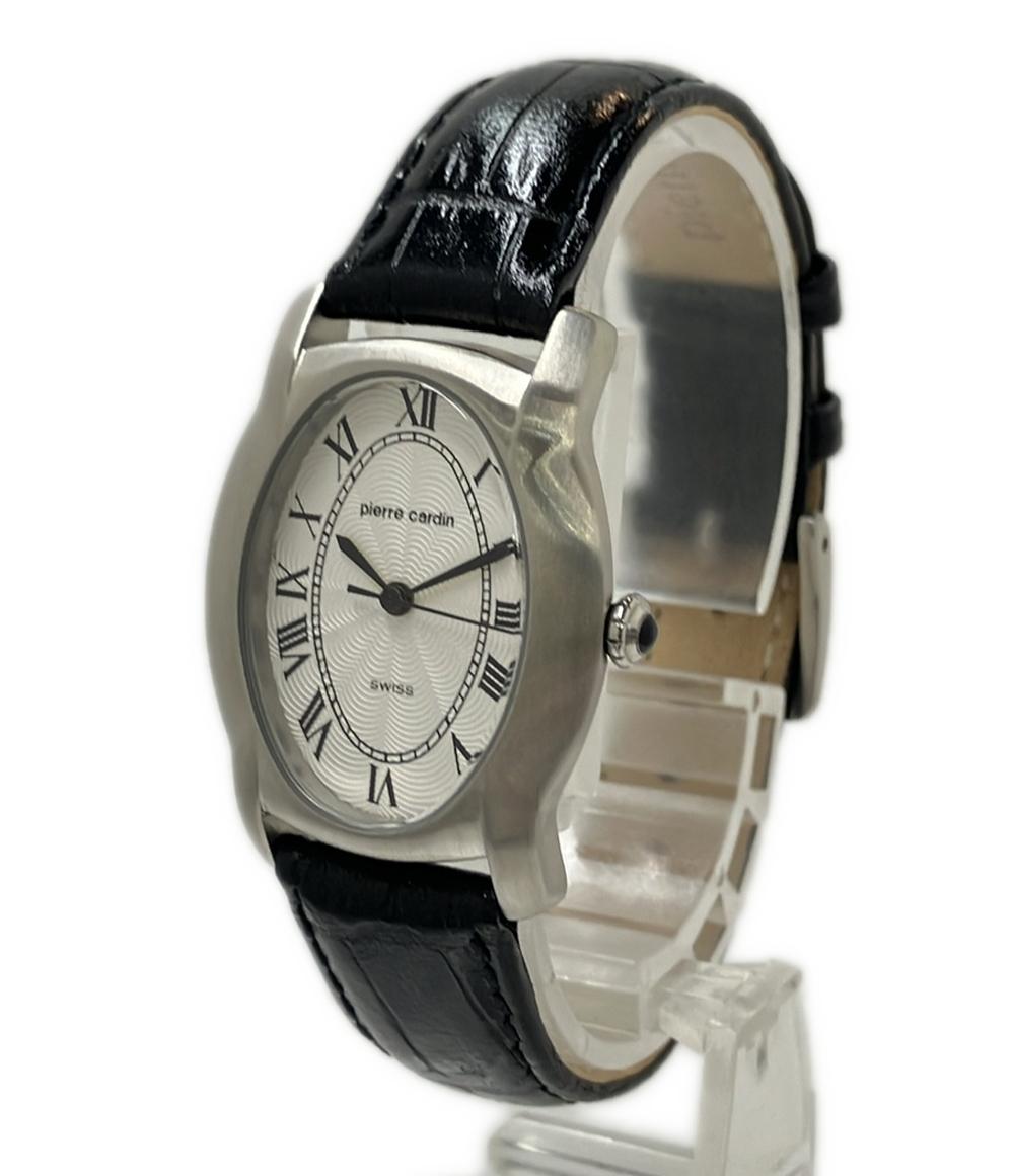 Pierre Cardin　クオーツ腕時計　レディース　　不動品 Pierre Cardin Ladies Watch Crystal Set Genuine Leather White Strap