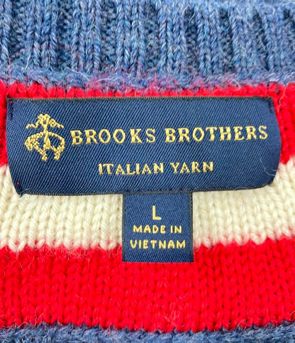 ブルックスブラザーズ ウールVネックケーブルニットセーター メンズ SIZE L Brooks Brothers