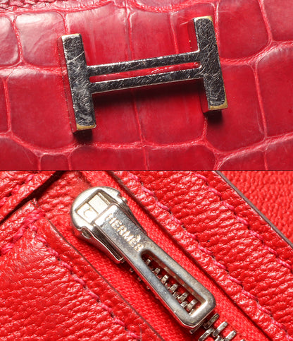 HERMES 長財布  A刻印 シルバー金具 クロコダイル アリゲーター ベアンスフレ レディース エルメス