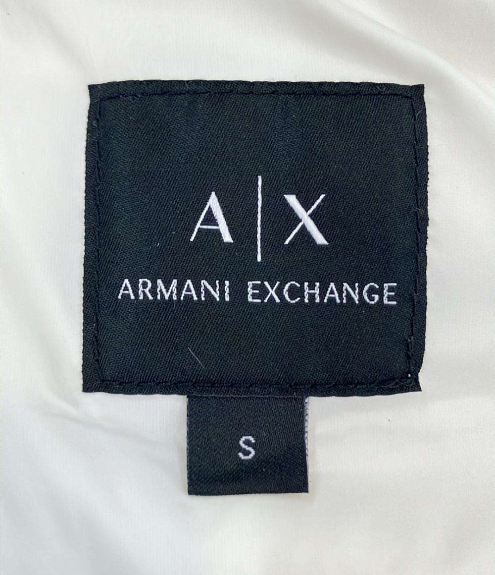 美品 ARMANI EXCHANGE ロングダウンベスト ロゴテープデザイン 6GYQ10 YNNAZ レディース SIZE S アルマーニエクスチェンジ