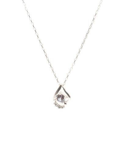 美品 ネックレス K10WG アレキサンドライト 0.02ct ダイヤ 0.01ct レディース