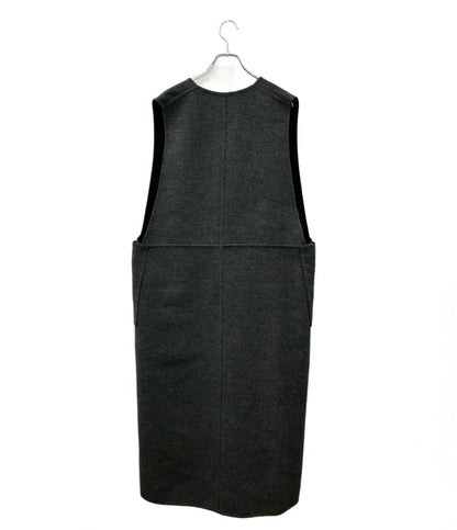Drawer ノースリーブワンピース ウール ブラック リバーシブル NEW ARRIVAL Reversible Dress 6526-234-1323 レディース SIZE 38 (S) ドゥロワー
