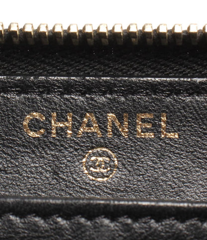シャネル ラウンドファスナー長財布 ゴールド金具 カメリア レディース CHANEL