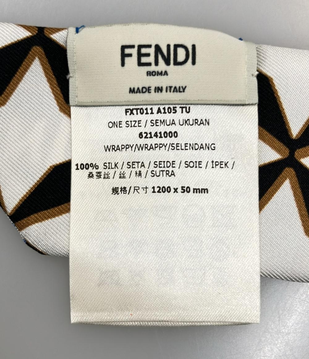 フェンディ ツイリースカーフ シルク100% 総柄 レディース FENDI