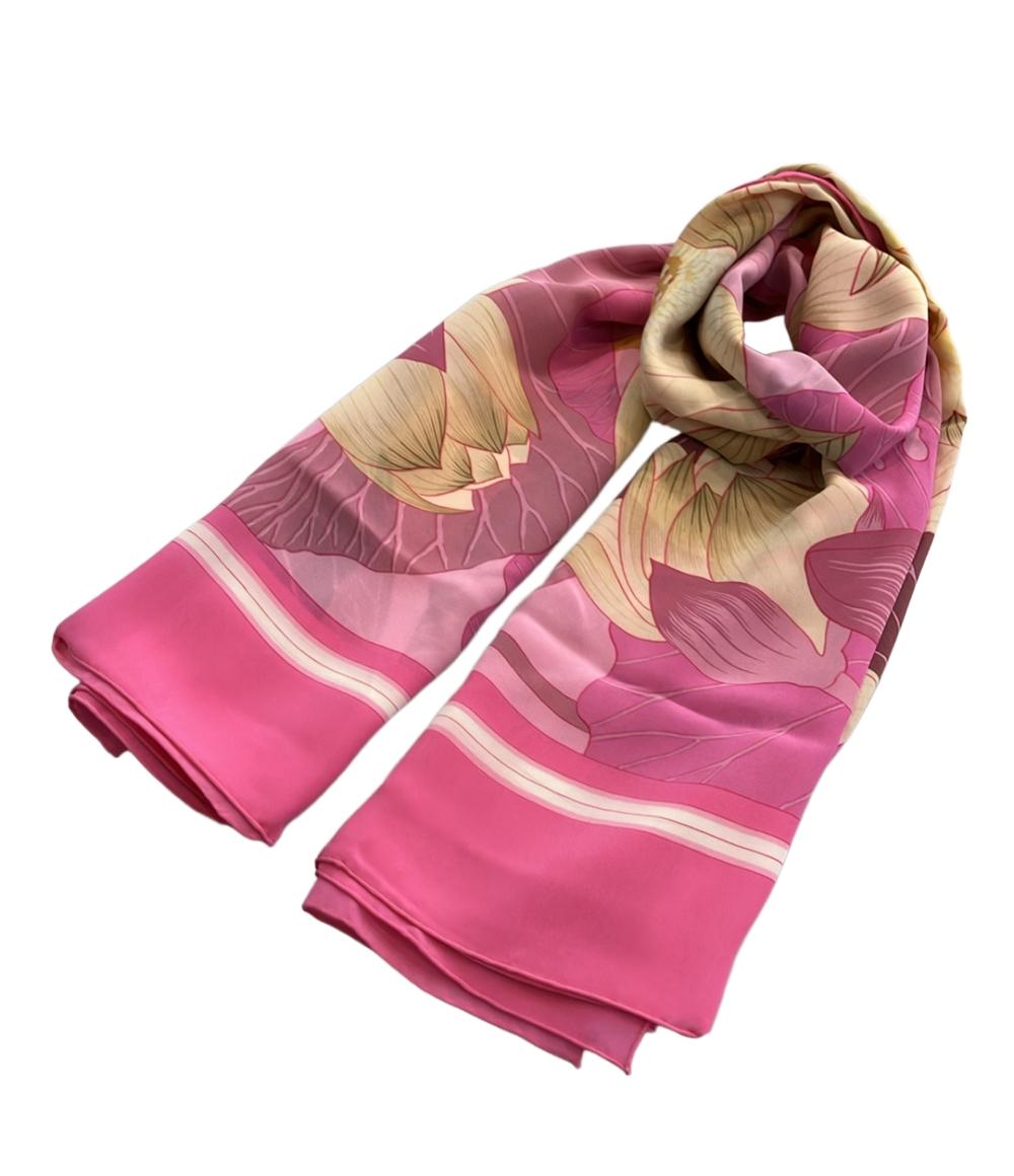 美品 エルメス スカーフ カレ140 シルク100% 蓮の花 FLEURS DE LOTUS レディース HERMES