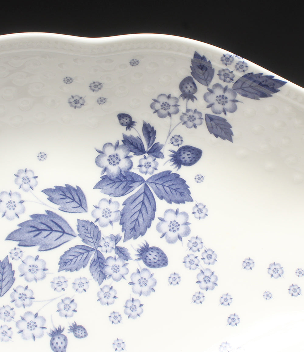 美品 WEDGWOOD マルチディッシュ 皿 30cm ストロベリー ブルーム インディゴ ウェッジウッド