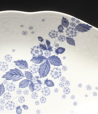 美品 WEDGWOOD マルチディッシュ 皿 30cm ストロベリー ブルーム インディゴ ウェッジウッド
