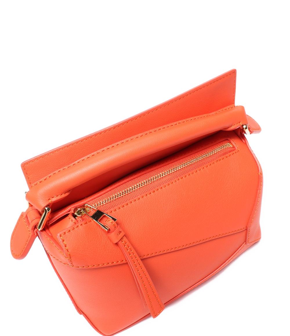 美品 ロエベ 2way ハンドバッグ ショルダーバッグ 斜め掛け ソフトグレインカーフ パズルエッジ バッグ ミニ レディース LOEWE