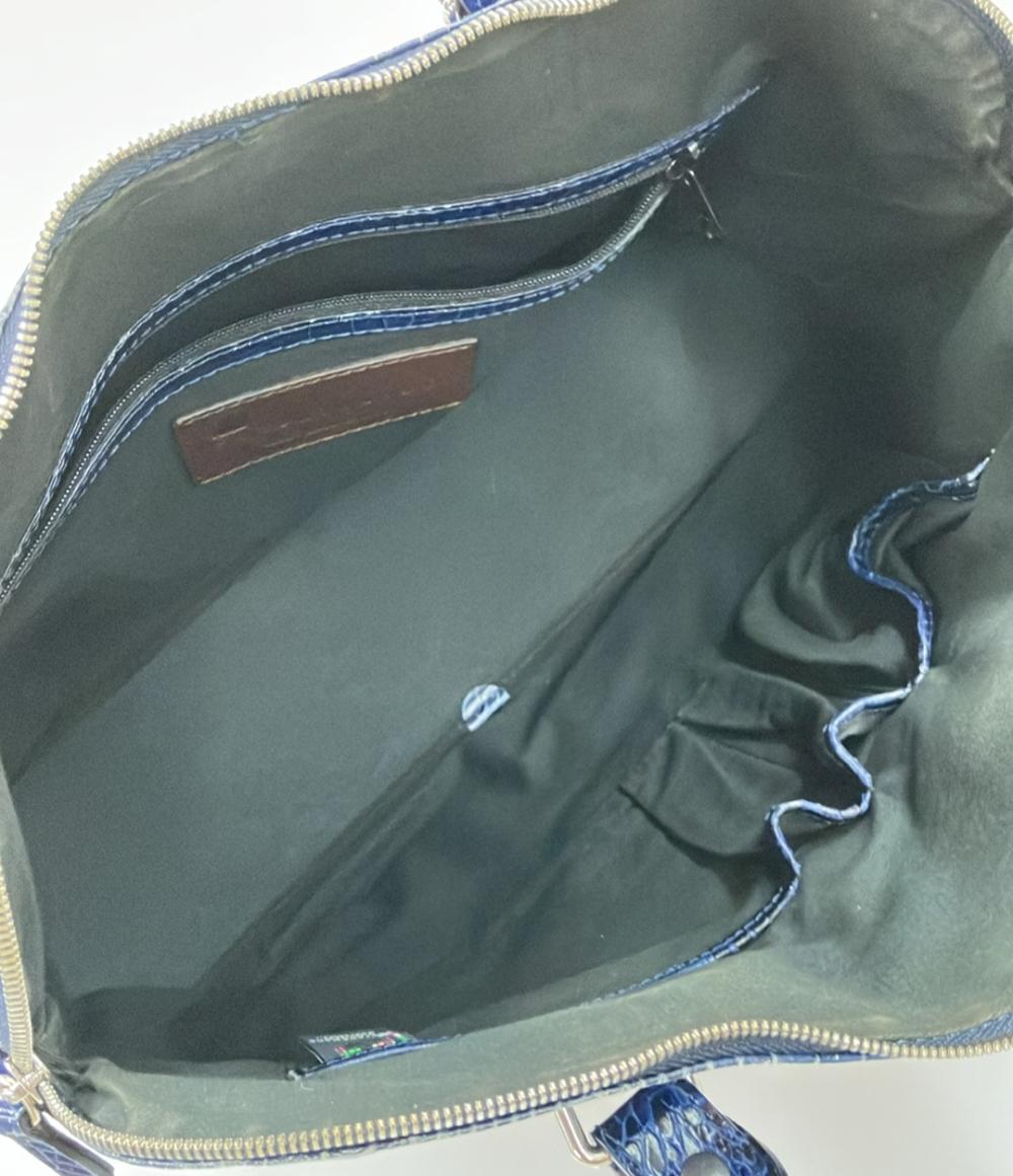 ステファノマーノ 2way クロコ型押しハンドバッグ  ショルダーバッグ 斜め掛け レディース STEFANOMANO