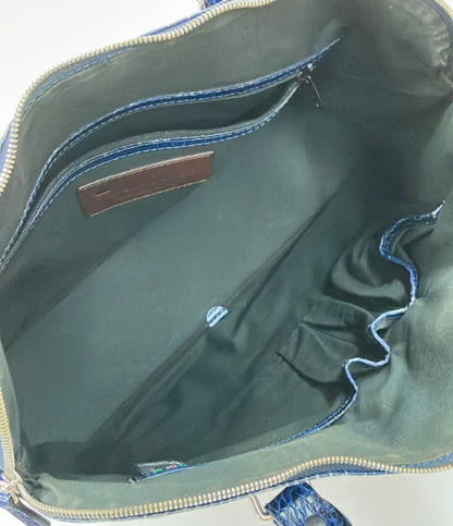 ステファノマーノ 2way クロコ型押しハンドバッグ  ショルダーバッグ 斜め掛け レディース STEFANOMANO