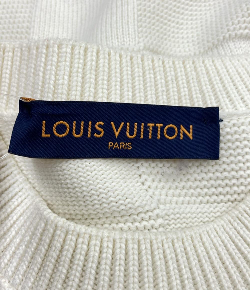 LOUIS VUITTON 長袖ニット クルーネック ダミエスティッチ インサイドアウト ダミエ メンズ SIZE L ルイ・ヴィトン