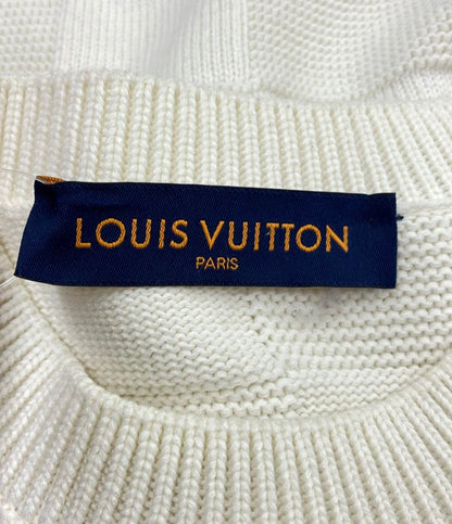 LOUIS VUITTON 長袖ニット クルーネック ダミエスティッチ インサイドアウト ダミエ メンズ SIZE L ルイ・ヴィトン