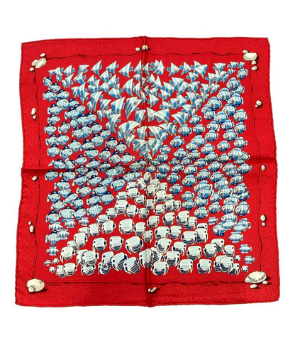 エルメス スカーフ プチカレ シルク 100% 魚プリント レディース HERMES