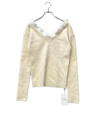 CLANE 長袖ニット タグ付き FRILL V NECK KNIT TOPS 19106-2282 レディース SIZE 1 (S) クラネ