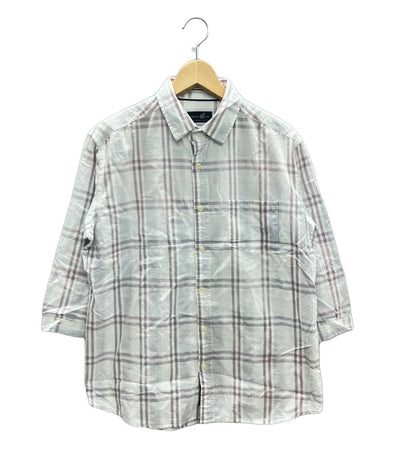 カリビアンジョー リネン混チェック柄七分袖シャツ メンズ SIZE L (L) CARIBBEAN JOE