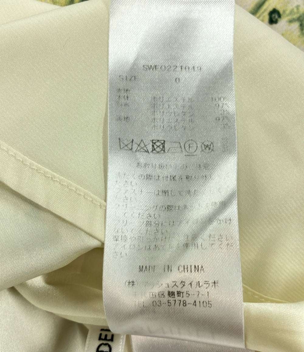 美品 スナイデル 総柄オフショルダー半袖プリーツフレアロングワンピース レディース SIZE 0 (XS) snidel