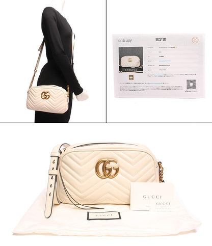 グッチ チェーンレザーショルダーバッグ ゴールド金具 GGマーモント キルティングレザー 447632 213317 レディース GUCCI