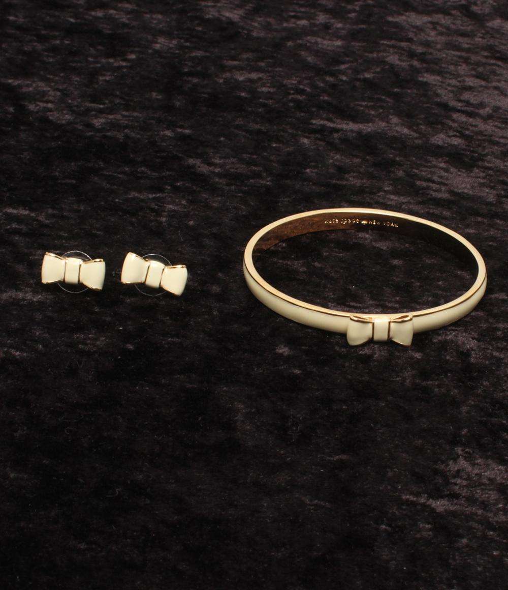 ケイトスペード バングル ピアスリボンモチーフ  2点セット レディース kate spade