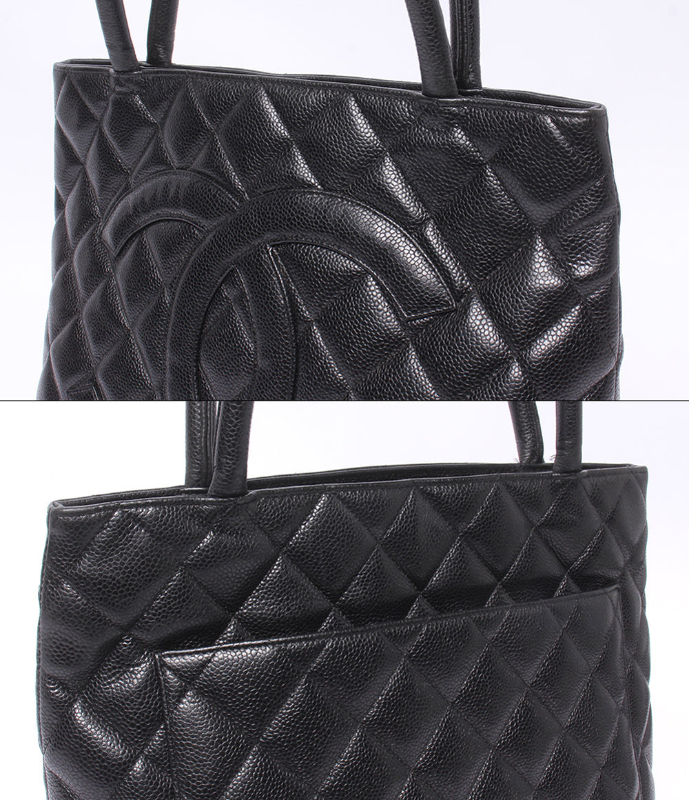 CHANEL トートバッグ ショルダーバッグ 肩掛け ゴールド金具 11番台 復刻トート キャビアスキン マトラッセ レディース シャネル