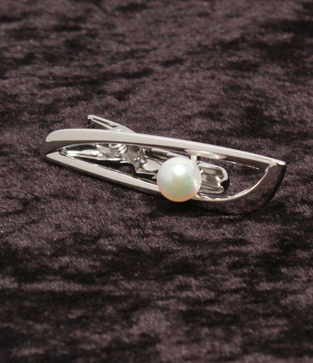 美品 MIKIMOTO タイバー タイピン SV パール 7.4mm メンズ ミキモト