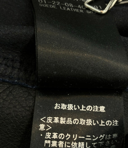 DENHAM 長袖シャツ やぎ革 スナップボタン SUEDE LEATHER SHIRT 01-22-08-40-091 メンズ SIZE S デンハム