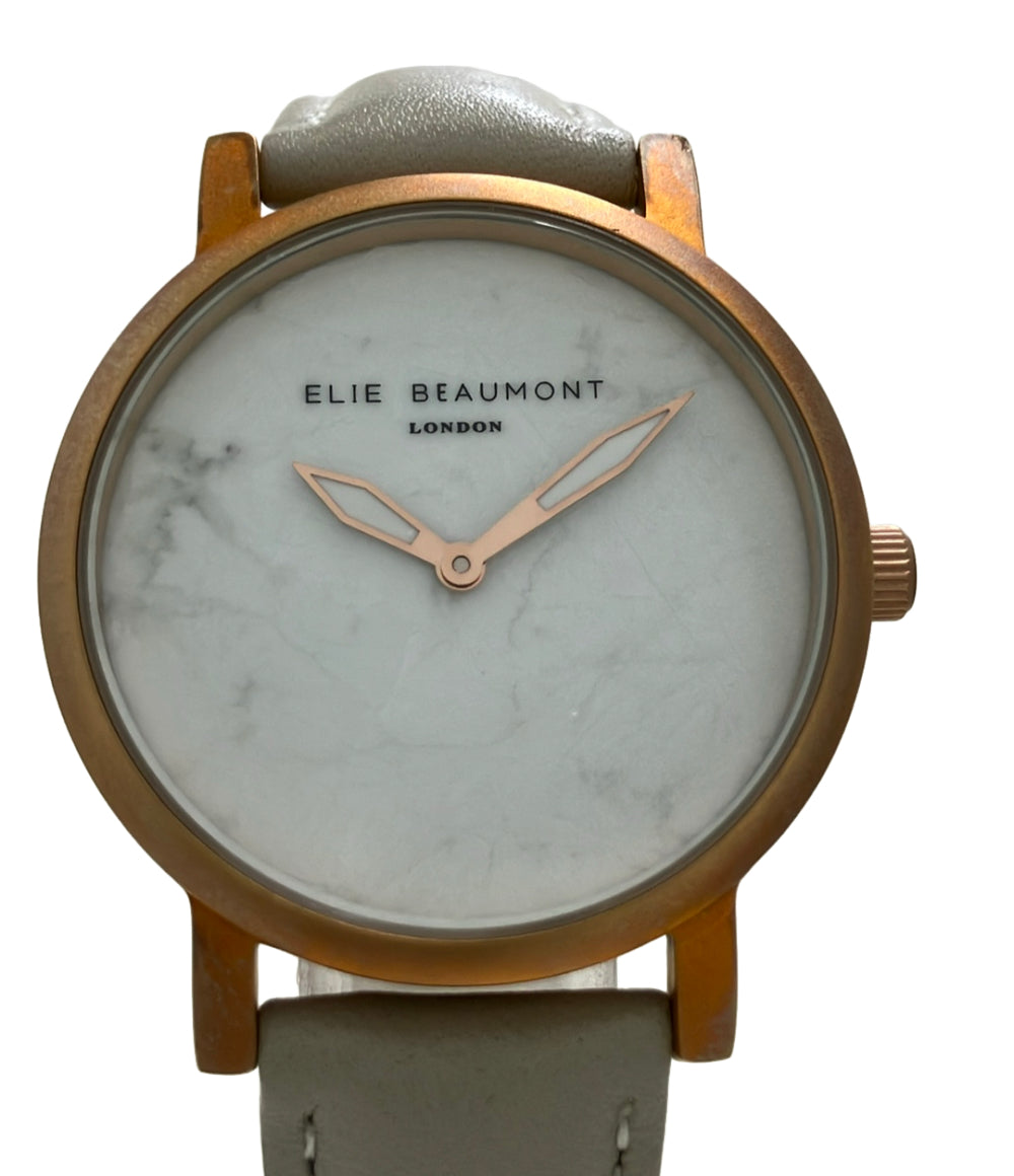 ELIE BEAUMONT 腕時計 クオーツ ホワイト EB816 レディース エリービューモント