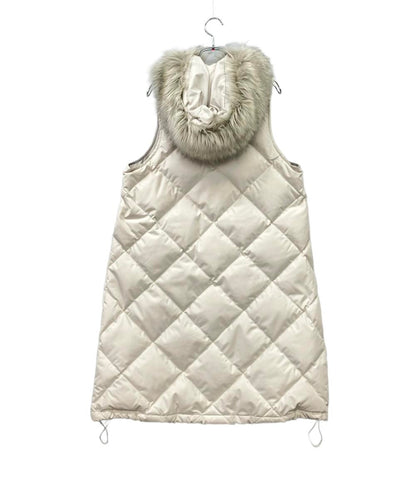 美品 GRACE Class ジレ ダウン ロング 21AW タグ フード フェイクファー付き ロングダウンジレ 0221457112-00 レディース SIZE 36 (S) グレースクラス