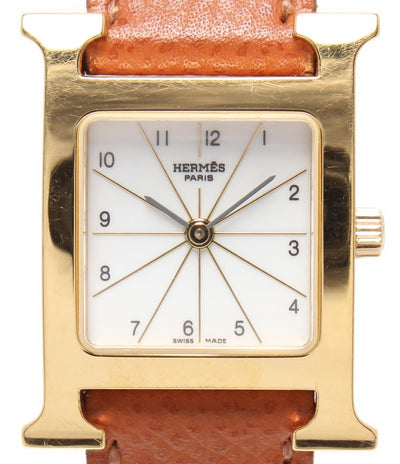 HERMES 腕時計 Hウォッチ □H刻印 クオーツ ホワイト HH1.201 レディース エルメス