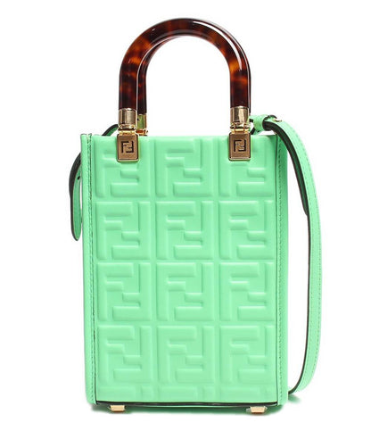 美品 フェンディ 2wayレザーハンドバッグ ゴールド金具 SUNSHINE SHOPPER SMALL EDAMAME カーフレザー 8BS051 AMCI F1K3D レディース FENDI