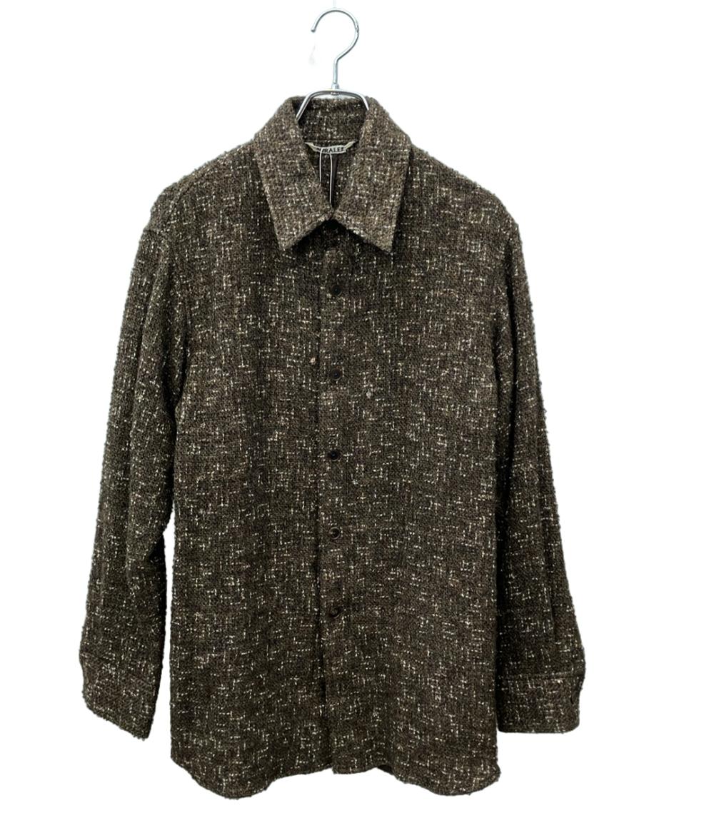 美品 AURALEE ツイード長袖シャツ HOMESPUN TWEED SHIRT A24AB03HT メンズ SIZE 1 (S) オーラリー