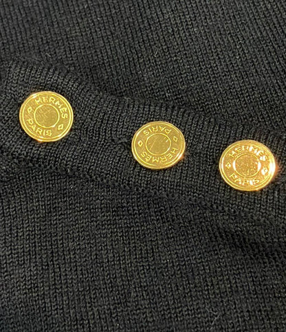 HERMES 長袖 セリエボタン ニット レディース SIZE L エルメス