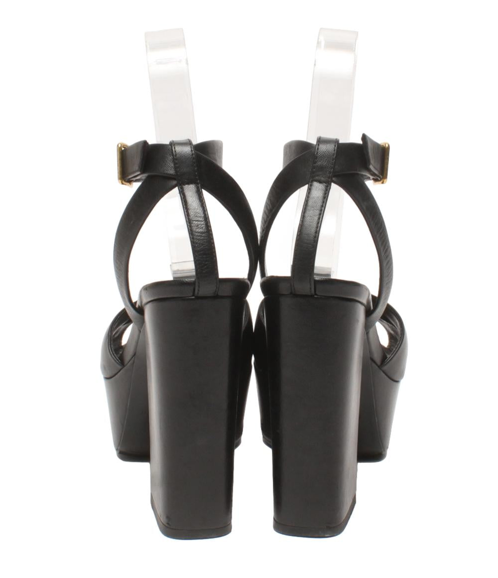 SAINT LAURENT アンクルストラップサンダル 厚底 チャンキーヒール