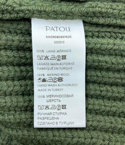 美品 PATOU ジャンパー ハーフジップ リブニット オーバーサイズカラー KN0908055750K レディース SIZE XL パトゥ