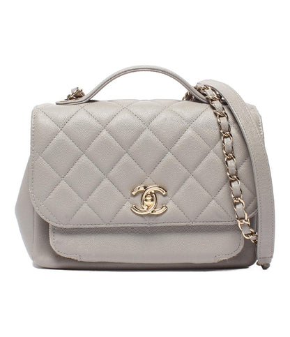 CHANEL チェーンショルダーバッグ 肩掛け 斜め掛け ゴールド金具 マトラッセ キャビアスキン ビジネスアフィニティー シャネル