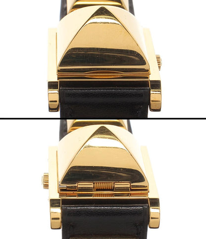 HERMES 腕時計 〇X刻印 メドール クオーツ ホワイト レディース エルメス