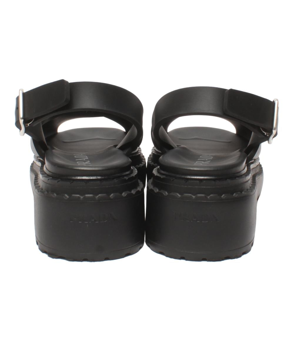 美品 PRADA モノリス ラバー サンダル 厚底 1X382N 3LKK レディース